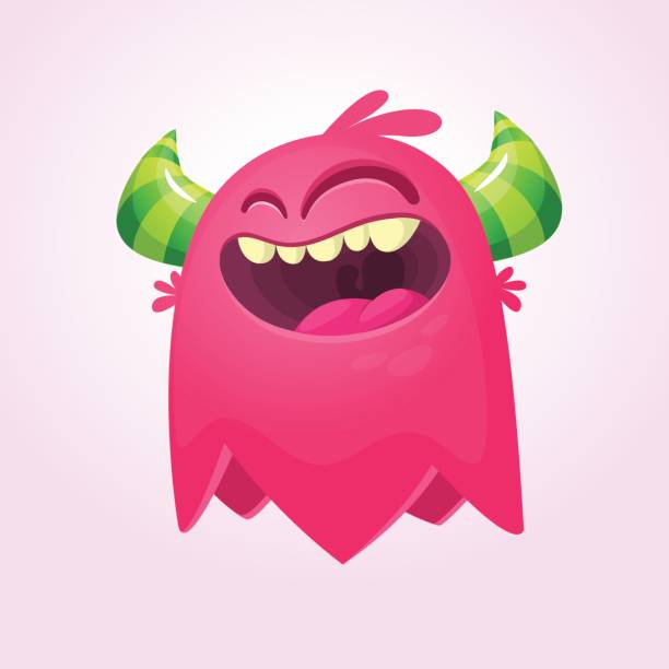 istock Happy cartoon monster. Laughting monster face emotion. Halloween vector illustration 826204060