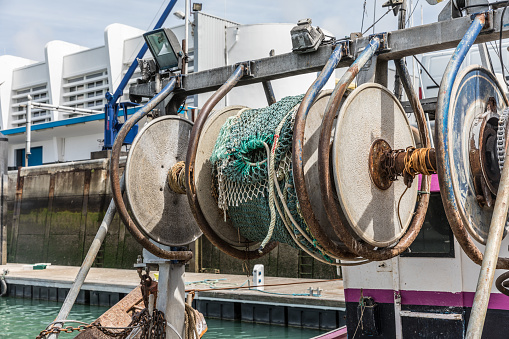 Rear of the trawler with the nets reels