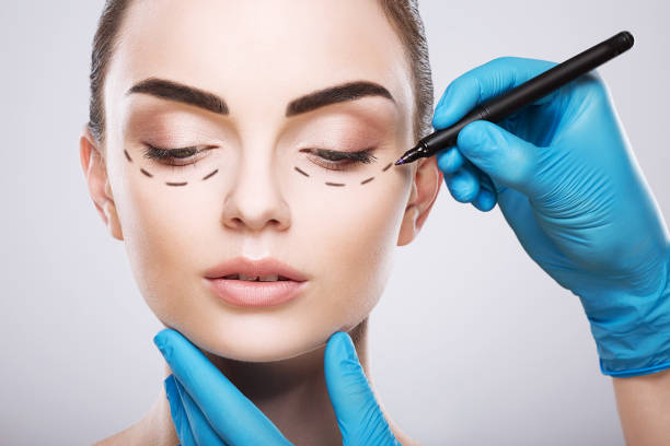 istock Cute girl with perforation lines on face 826216598