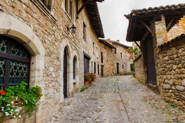 istock Architecture of Perouges, France, a medieval walled town, a popular touristic attraction. 826220326
