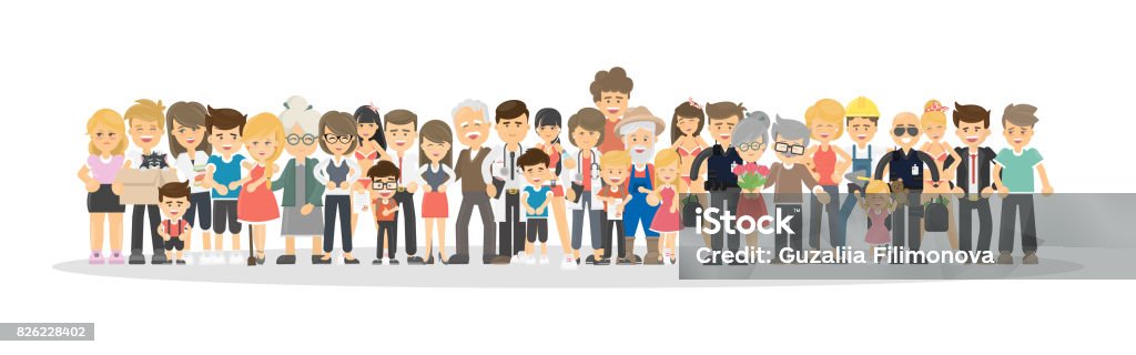 People on white background. People on white background. Concept of big family, network community. People stock vector