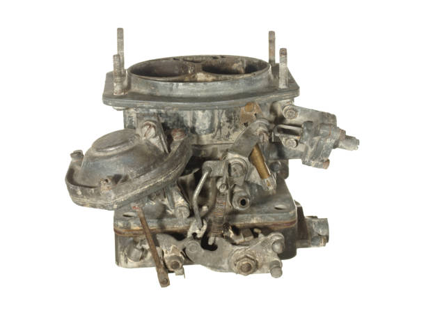 istock Old worn carburettor from an old car isolated on white background. 826232336