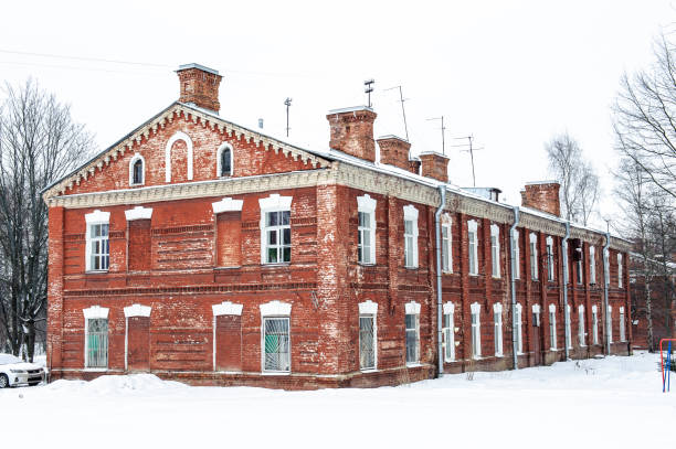 istock Red brick old Russian house 826232508