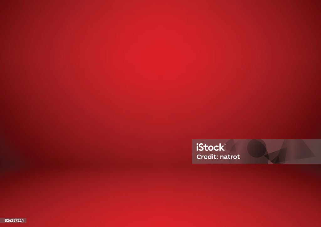 Empty red studio room background, used as background for display your products Red stock vector