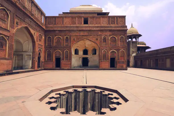 Part of the Red Fort of Agra, India. UNESCO World Heritage site.