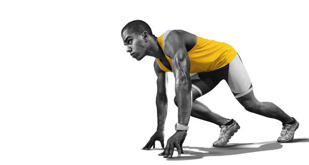 istock Sport. Runner on the start. Isolated 826255362
