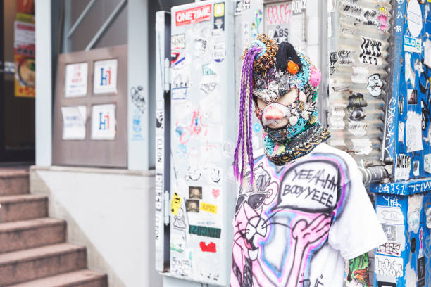 Graffiti art along the walls, gratings and stairs of Tokyo, something very common place among the less tourist driven districts. Vandals tend to showcase their \