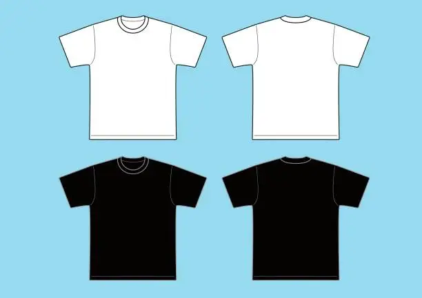 Vector illustration of T-shirts Template - black & white