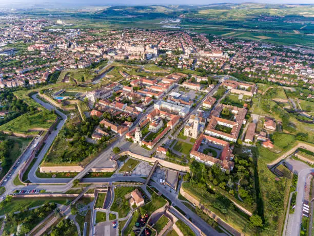 Aerial view of Alba Iulia - Alba Carolina medieval fortress