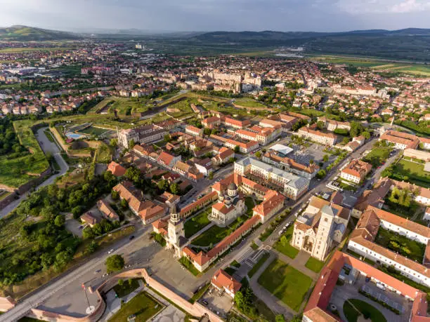 Old City Alba Iulia as seen from the air