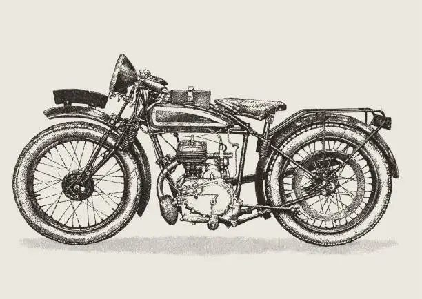 Vector illustration of Vintage Motorbike