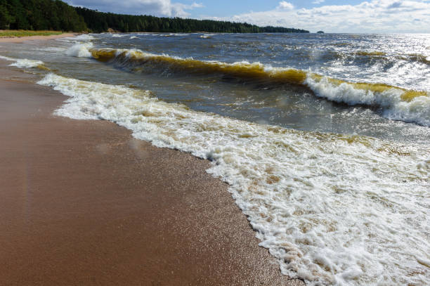 istock Huge waves of the lake 826279572
