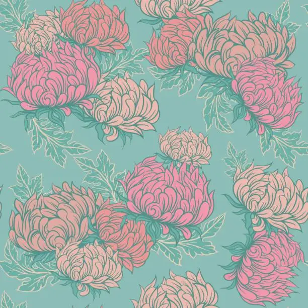 Vector illustration of Vector illustration vintage seamless pattern for retro wallpapers with flowers