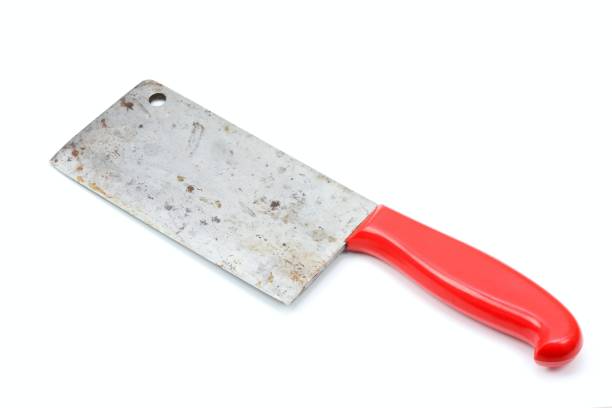 istock Vintage butcher meat-cleaver on the white background 826288626