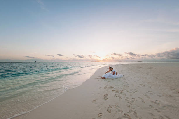 istock Wedding couple on the beach on the island 826289042