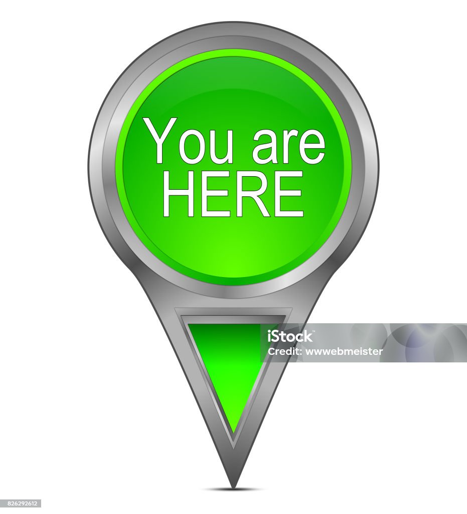 You are Here Map Pointer – 3D illustration light green you are here map pointer – 3D illustration You Are Here Stock Photo