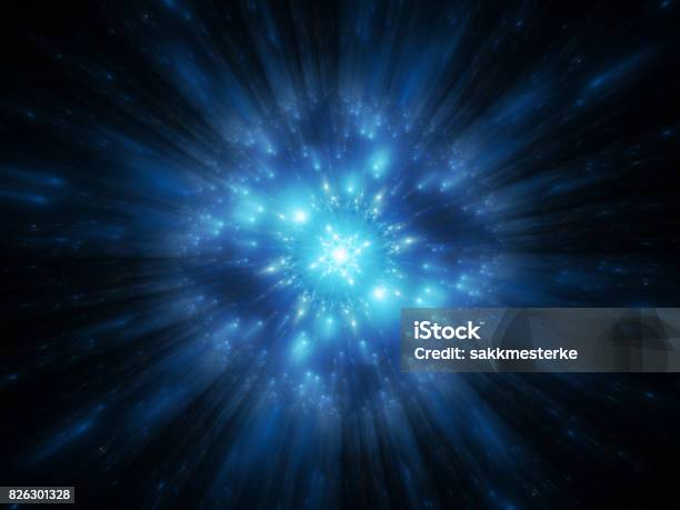 Space Multidimensional Object Blue Glowing Multidimensional Object In Space Stock Photo - Download ...