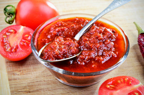 istock Tomato chutney in a glass bowl 826304826