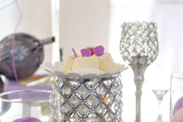 istock Dessert table for a party. Ombre cake, cupcakes. Candy bar 826316934