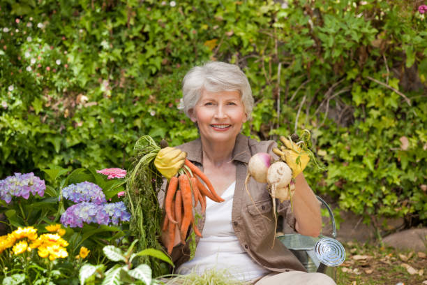 istock Retired woman working in the garden 826319352