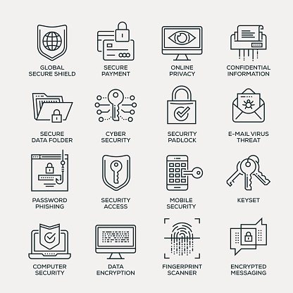 Cyber Security Icon Set - Line Series