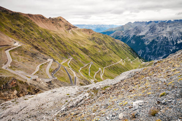 istock The Stelvio Road bends. Color image 826332372