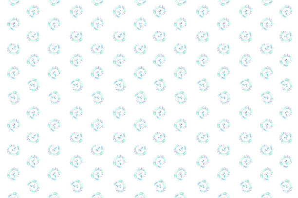 Illustration of a texture of colored repeating spirals on a white background