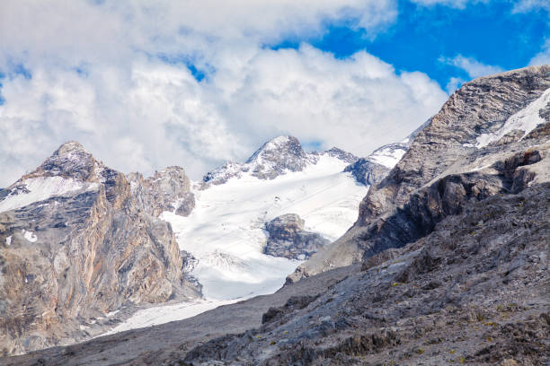 The Stelvio Glacier. Color image stock photo