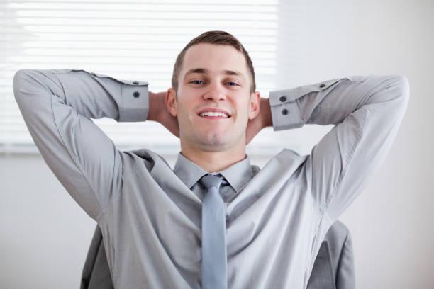istock Close up of relaxed businessman 826342144