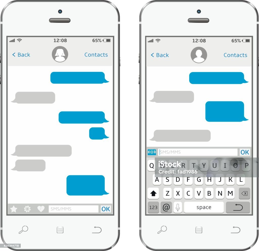 Smartphone With Messaging Sms App Stock Illustration - Download Image ...
