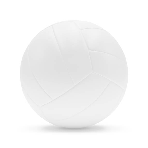 istock 3D rendering white Volleyball ball isolated on white 826354654