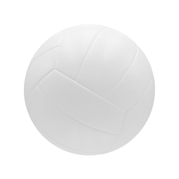 istock 3D rendering white Volleyball ball isolated on white 826354990