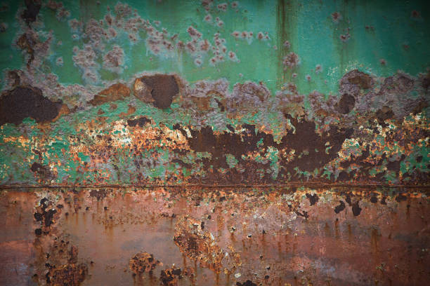 istock Rusty old grunge green metal wall 826366854