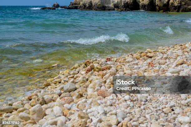 Pebble Beach Of The Black Sea In The Suburbs Of The City Of Sevastopol Of The Republic Of Crimea 2017 Year Stock Photo - Download Image Now