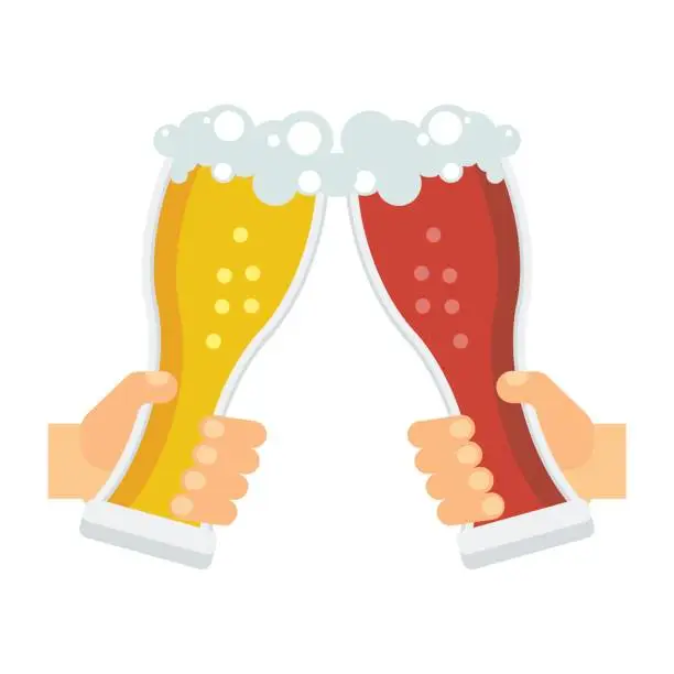 Vector illustration of heart beer symbol objects