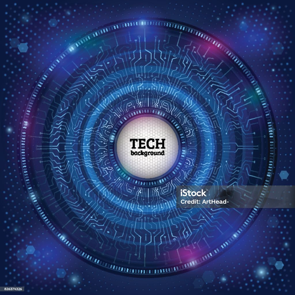 Radial Computer Design Abstract Digital Hi Tech Technology Concept Radial Computer Innovation ...