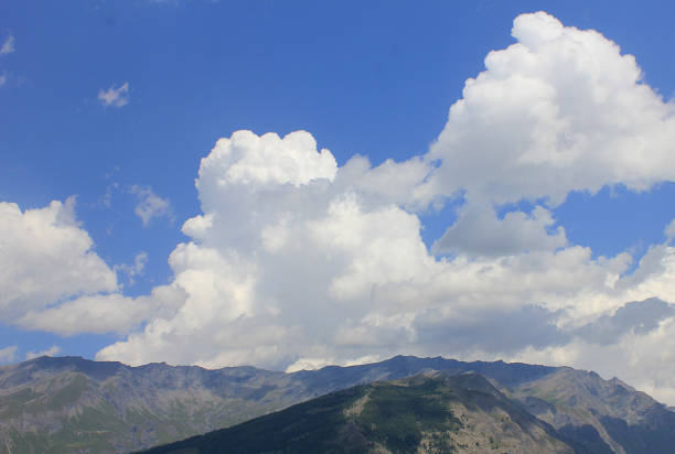 a panorama of clouds in summer in mountain