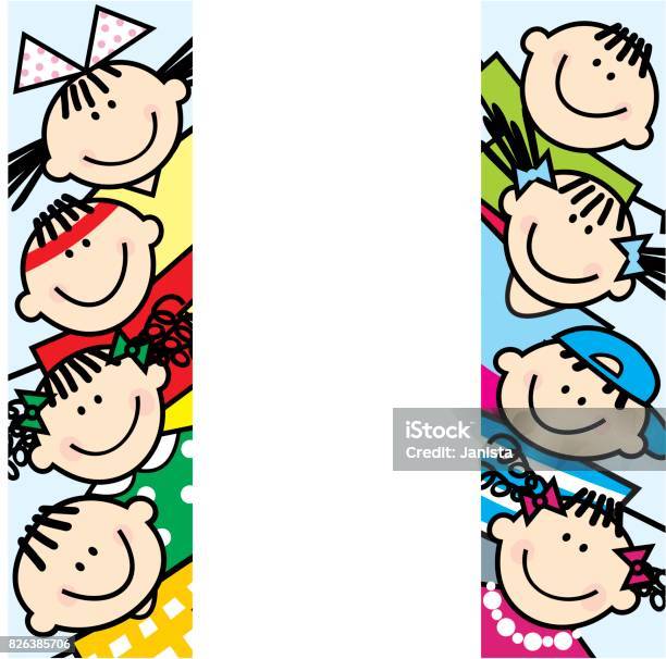 Happy Kids Banner Stock Illustration - Download Image Now - Art, Arts Culture and Entertainment, Baby - Human Age