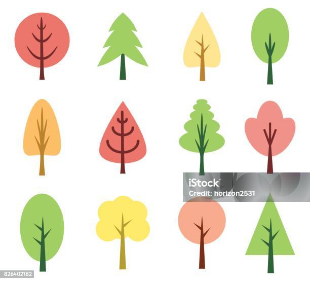 Pohon Lucu Ilustrasi Stok - Unduh Gambar Sekarang - Alam, Bentuk, Cabang - Bagian tanaman