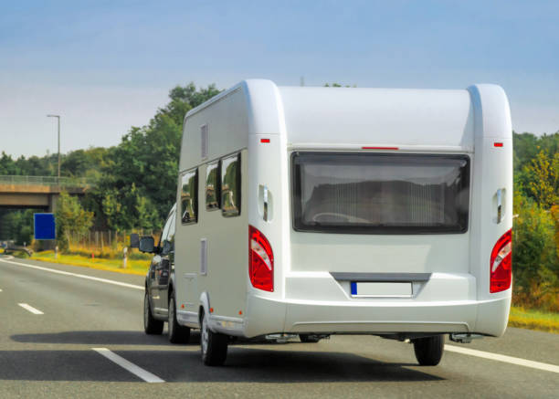 istock Caravan on highway of Switzerland 826416980