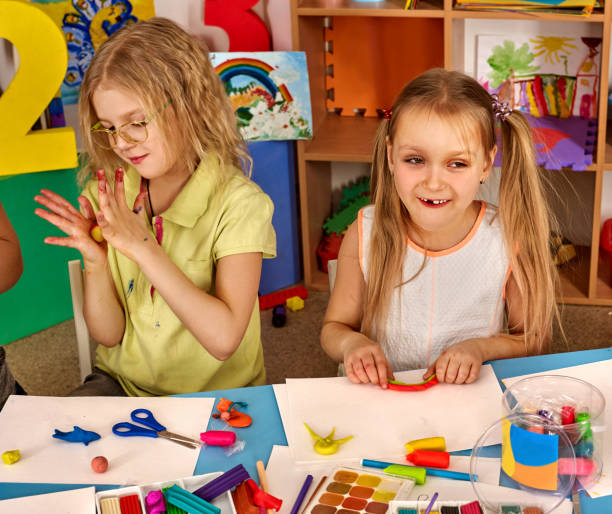 istock Plasticine modeling clay in children class in school. 826419834