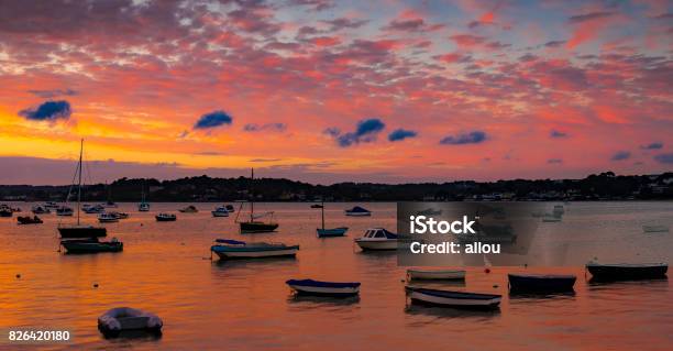 Sunset At Sandbanks In Dorset Stock Photo - Download Image Now - Bournemouth - England, Pier, Bay of Water