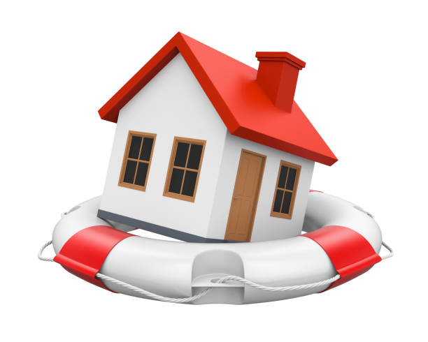 istock House in Lifebuoy Isolated 826438654