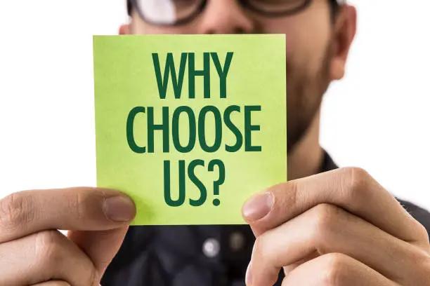 Why Choose Us? sign