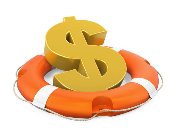 istock Dollar Sign in Lifebuoy Isolated 826443154