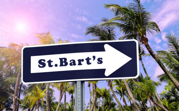 bart の矢印記号。 - saint barthelemy island summer sunlight ストックフォトと画像