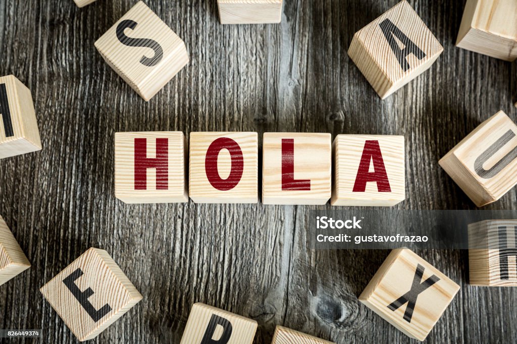 Hola - Spanisch für Hallo - Lizenzfrei Spanisch Stock-Foto