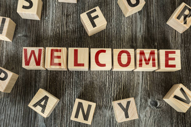 Welcome Welcome toy block aboard stock pictures, royalty-free photos & images