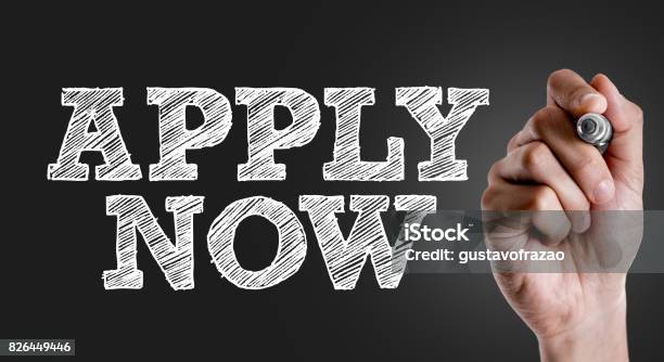Apply Now Stock Photo - Download Image Now - Occupation, Opening, Help Wanted Sign