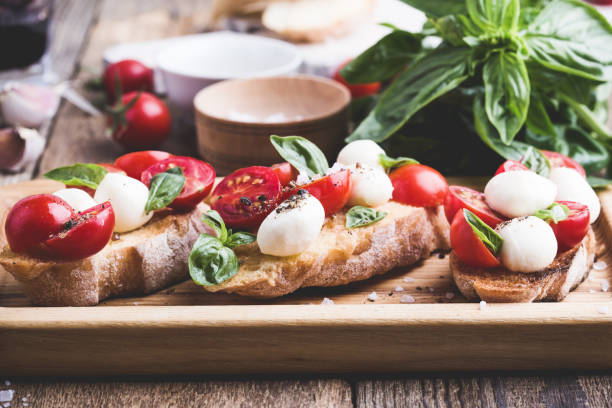 istock Homemade caprese bruschetta 826452200